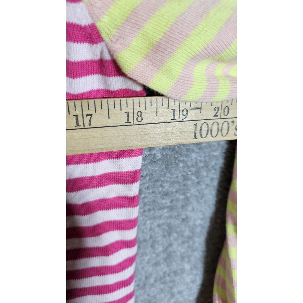 Lands End Open Front Knit Cardigan Womens Size Small 6-8 Pink Striped Pockets - Picture 5 of 6